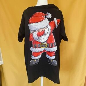 Dabbing Santa Mens Xmas T-Shirt Novelty Graphic Tee Tops Gifts Christmas L